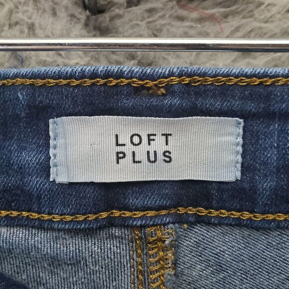Loft Plus Jeans Womens Size 16 Blue High Waist Skinny Denim Stretch - Picture 2 of 14